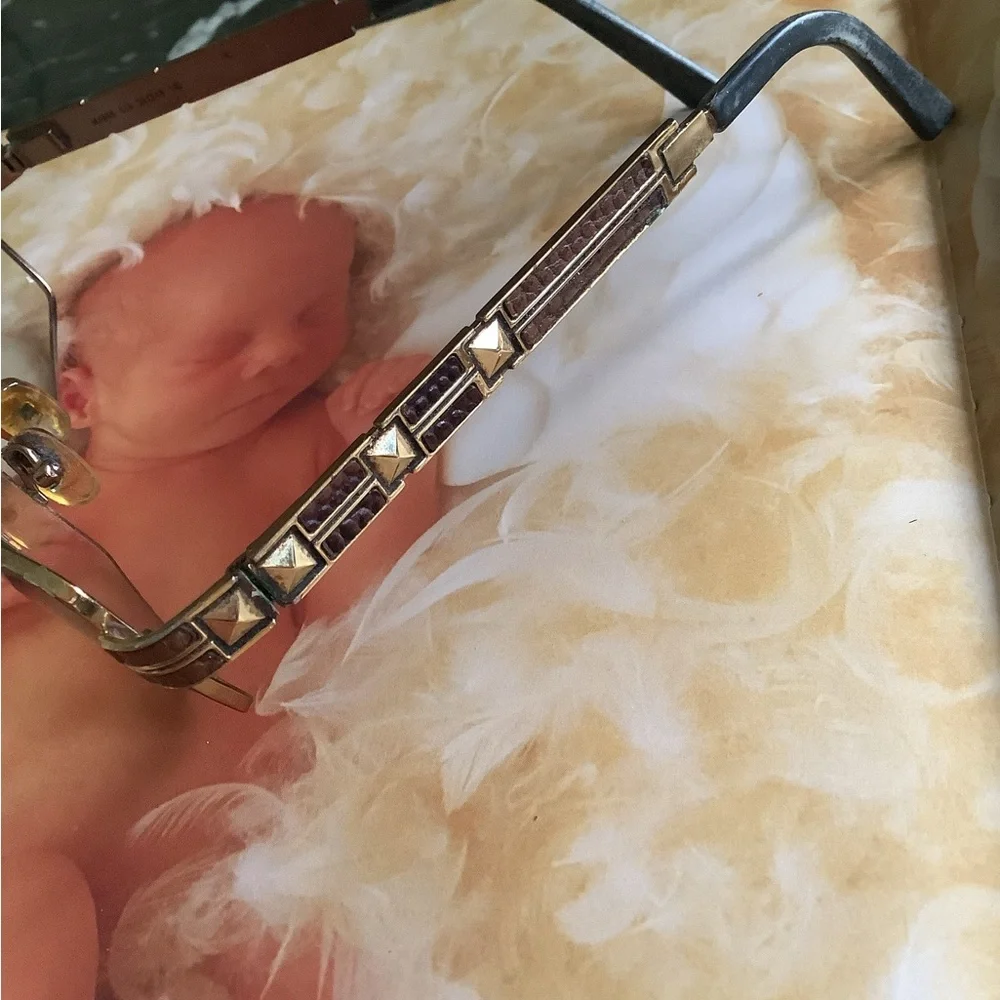 Caviar 4868 rectangle gold frame stud design Italian made eyeglass frame unisex